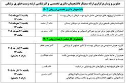 زمان بندی ارائه سمینارهای دانشجویان دکتری و ارشد زیست فناوری پزشکی
